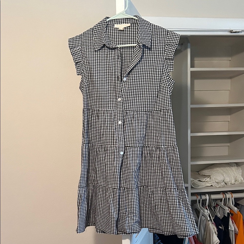 Black and White Gingham Mini Dress